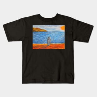 Seaside Beach Acrylic Ocean Seascape Kids T-Shirt